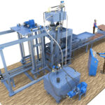 Fully automatic fly ash brick machine. 4500 bricks per hour capacity. Model AT-24/18 – 400 ton double cylinder